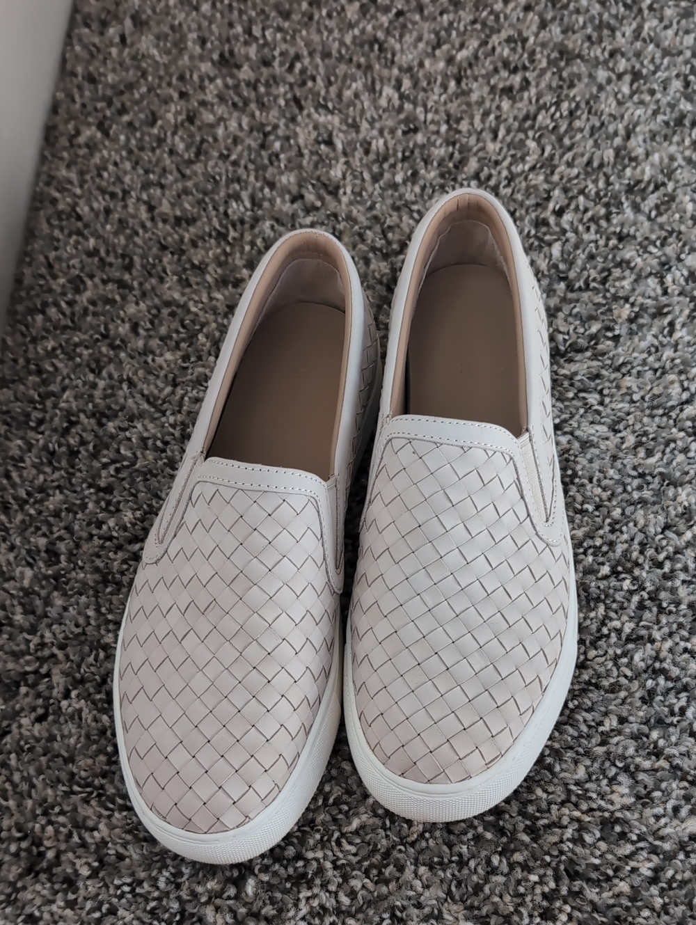 Quince 100% Handwoven Leather Slip On Sneaker Slip-On Light Beige 7 - Picture 2 of 6